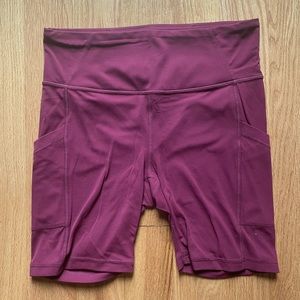 PrAna Electa biker short maroon size medium with pockets